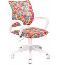 Кресло детское Бюрократ BUROKIDS 1 W мультиколор алфавит крестов. пластик пластик белый