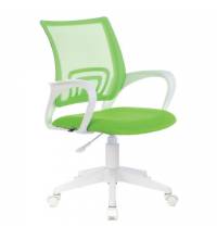 Кресло BRABIX Fly MG-396W, с подлокотниками, пластик белый, сетка, салатовое, 532403, MG-396W_532403