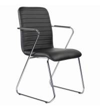 Кресло для приемных и переговорных  "Visit CF-101", хром, экокожа, черное, 532559