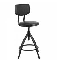 Стул кресло кассира, ресепшен РС61/Д, на винте, без подлокотников, кожзам, черное