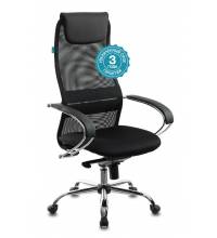 Кресло руководителя Бюрократ CH-609SL/BLACK спинка сетка черный TW-01 TW-11 искусст.кожа/ткань крестовина хром