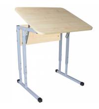 Стол-парта 1-местный, регулируемый угол, "Умник", 600х500х520-640 мм, рост 2-4, серый каркас, ЛДСП клён
