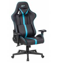 Кресло игровое A4Tech X7 GG-1200 черный/голубой эко.кожа крестов. пластик