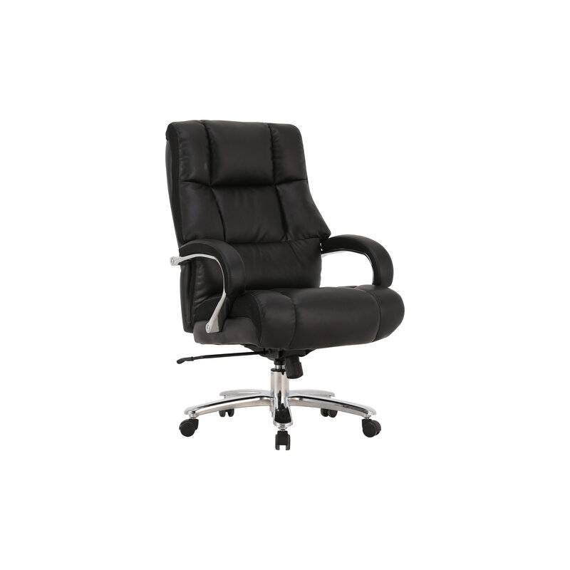 Кресло руководителя PREMIUM Bomer HD-007, НАГРУЗКА до 250 кг, рециклированная кожа, хром, черное главное фото