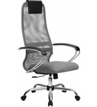 Кресло руководителя SU-B-8/подл.131/осн.003 светло-серое (хром)