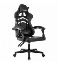 Игровое кресло  "Shooter GM-123", 2 подушки, экокожа, черное/белое, 533191