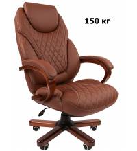 Кресло руководителя СHAIRMAN 406 коричневое экопремиум (дерево)