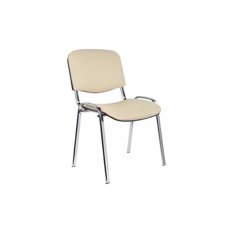 Стул для персонала и посетителей "ИЗО", хромированный каркас, кожзаменитель бежевый Z-21 главное фото