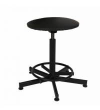 Стул кресло кассира, ресепшен РС37, без спинки, без подлокотников, кожзам, черное