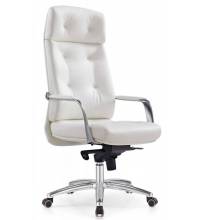 Кресло бюрократ DAO (белая кожа)