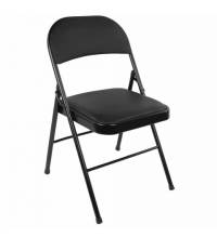 Стул складной для дома и офиса  "Golf Plus CF-003 Комфорт", черный каркас, кожзам черный, 531566