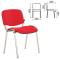 Стул для персонала и посетителей  "Iso CF-001", хромированный каркас, ткань красная с черным главное фото в маленьком размере