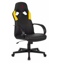Кресло игровое Бюрократ ZOMBIE RUNNER черный/желтый искусственная кожа крестовина пластик