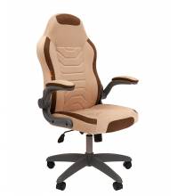 Игровое кресло Chairman game 50 Россия текстиль бежево-коричневый