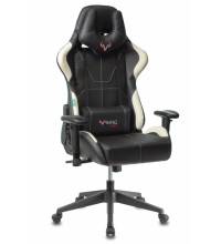 Кресло игровое геймерское Бюрократ VIKING 5 AERO WHITE черный/белый искусственная кожа
