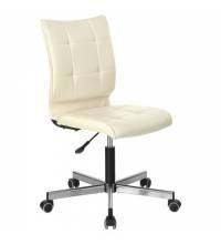 Кресло  "Stream MG-314", без подлокотников, пятилучие серебристое, экокожа, бежевое, 532078