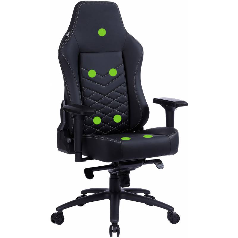 Кресло игровое Cactus с вибромассажем черный эко.кожа с подголов. крестов. черный главное фото