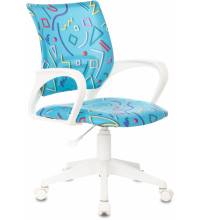 Кресло детское Бюрократ BUROKIDS 1 W голубой Sticks 06 крестов. пластик пластик белый