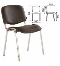 Стул для персонала и посетителей  "Iso CF-001", хромированный каркас, кожзам черный