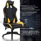 Игровое кресло  "GT Master GM-110", две подушки, экокожа, черное/желтое, 531927. Фото товара с разных ракурсов.