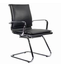 Кресло для приемных и переговорных  "Kayman CF-102", экокожа, хром, черное, 532572