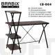 Стол на металлокаркасе BRABIX LOFT CD-004, 1200х535х1110 мм, 3 полки, цвет морёный дуб, 641218 главное фото в маленьком размере