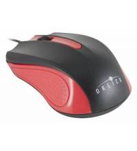 Мышь Oklick 225M черный, красный оптическая (1200dpi) USB (2but)