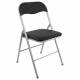 Стул складной  "Golf CF-007", серебристый каркас, кож.зам чёрный, 532891 главное фото в маленьком размере