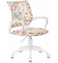 Кресло детское Бюрократ BUROKIDS 1 W песочный Sticks 02 крестов. пластик пластик белый