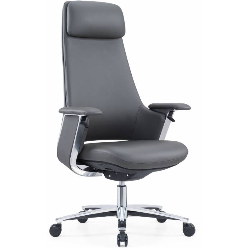 Кресло руководителя Cactus CS-LBK-KYOTO кожа с подголов. крестов. алюминий главное фото