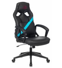 Кресло игровое Zombie DRIVER черный/голубой искусственная кожа с подголов. крестовина пластик