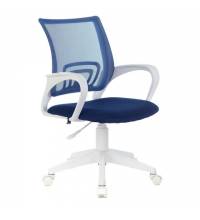 Кресло "Fly MG-396W", с подлокотниками, пластик белый, сетка, темно-синее, 532399, MG-396W_532399