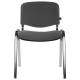 Стул для персонала и посетителей  "Iso CF-001", хромированный каркас, ткань серая с черным. Фото товара с разных ракурсов.