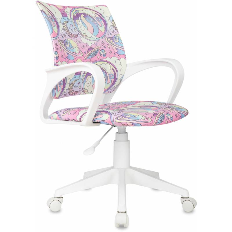 Кресло детское Бюрократ BUROKIDS 1 W мультиколор луна розовая крестов. пластик пластик белый главное фото