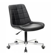 Кресло  "Deco MG-316", без подлокотников, пятилучие серебристое, экокожа, черное, 532080.