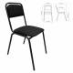 Стул для посетителей РС42, черный каркас, ткань черная. Фото товара с разных ракурсов.