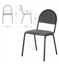 Стул для посетителей "Серна", черный каркас, ткань серая, СМ 7/22 Т-08