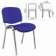 Стул для персонала и посетителей "ИЗО", хромированный каркас, ткань синяя С-06 главное фото в маленьком размере