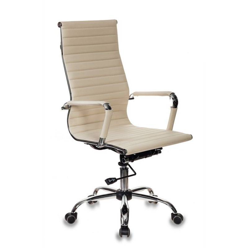 Кресло руководителя Бюрократ CH-883/IVORY слоновая кость искусственная кожа крестовина хром главное фото