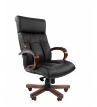 Кресло руководителя Chairman 421 Россия нат.кожа/экокожа черная (мультиблок)