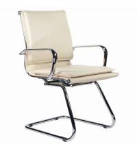 Кресло для приемных и переговорных  "Kayman CF-102", экокожа, хром, бежевое, 532573