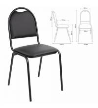 Стул для посетителей РС00Л, черный каркас, кожзам черный