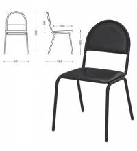 Стул для посетителей "Серна", черный каркас, кожзаменитель черный, СМ 7/22 К-01
