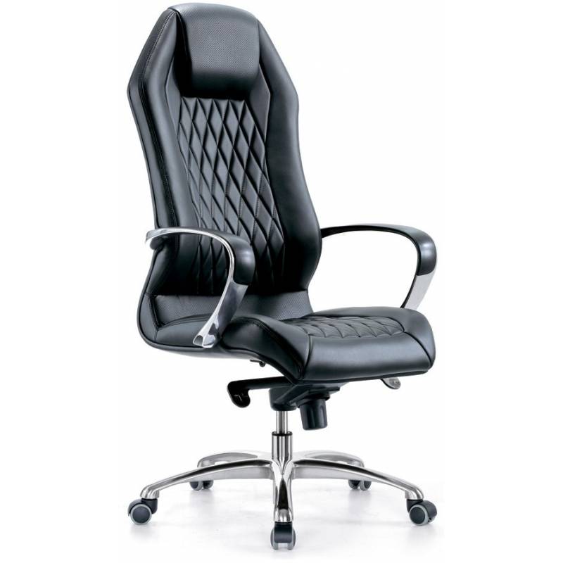 Кресло руководителя бюрократ Aura (черная кожа) главное фото