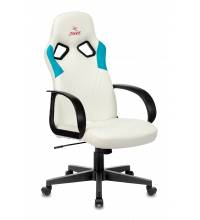 Кресло игровое Бюрократ ZOMBIE RUNNER белый/голубой искусственная кожа крестовина пластик