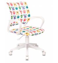 Кресло детское Бюрократ BUROKIDS 1 W белый монстры крестов. пластик пластик белый