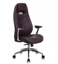 Кресло руководителя Бюрократ _ZEN/BROWN коричневый кожа крестовина алюминий