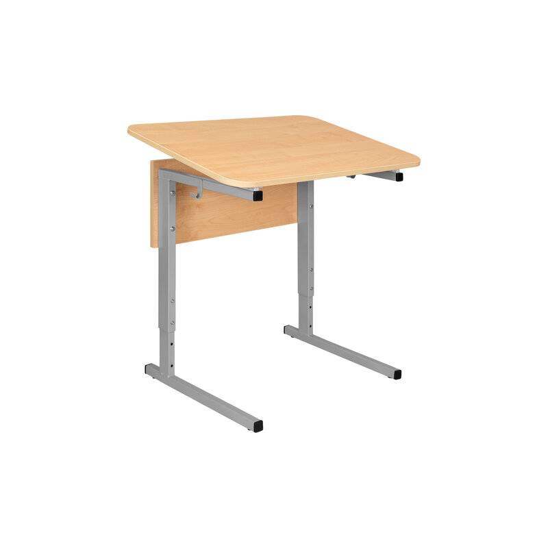 Стол-парта 1-местный, регулируемый угол, СУТ.54-01, 600х500х520-640 мм, рост 2-4, серый каркас, ЛДСП клён главное фото