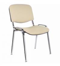 Стул для персонала и посетителей "ИЗО", хромированный каркас, кожзаменитель бежевый Z-21