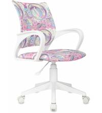 Кресло детское Бюрократ BUROKIDS 1 W мультиколор луна розовая крестов. пластик пластик белый